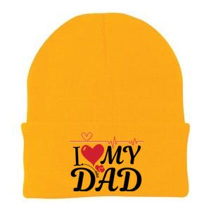 I Love My Dad I Heart Hot Dads 2023 And Moms Adorable Cute Gift Knit Cap Winter Beanie