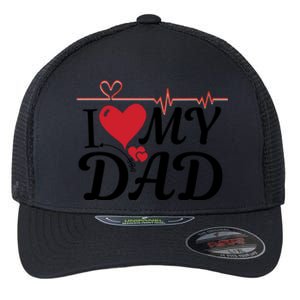 I Love My Dad I Heart Hot Dads 2023 And Moms Adorable Cute Gift Flexfit Unipanel Trucker Cap