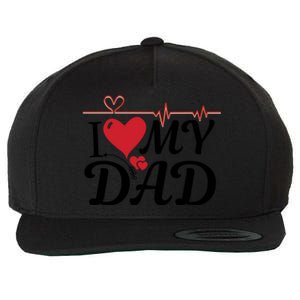 I Love My Dad I Heart Hot Dads 2023 And Moms Adorable Cute Gift Wool Snapback Cap