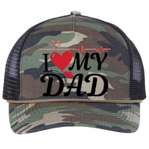 I Love My Dad I Heart Hot Dads 2023 And Moms Adorable Cute Gift Retro Rope Trucker Hat Cap