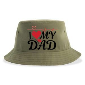 I Love My Dad I Heart Hot Dads 2023 And Moms Adorable Cute Gift Sustainable Bucket Hat