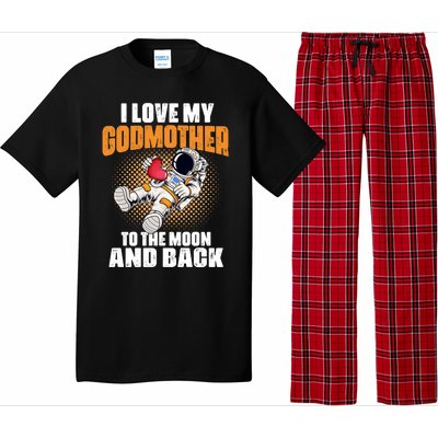 I Love My Godmother To The Moon And Back Mom Mommy Cool Gift Pajama Set