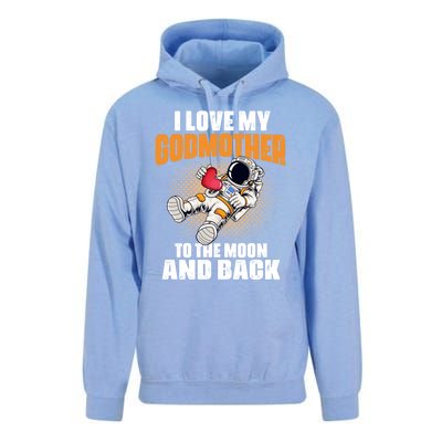 I Love My Godmother To The Moon And Back Mom Mommy Cool Gift Unisex Surf Hoodie