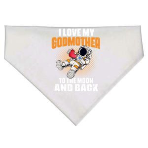 I Love My Godmother To The Moon And Back Mom Mommy Cool Gift USA-Made Doggie Bandana