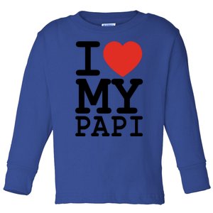 I Love My Papi Family Matching Valentines Day Gift Toddler Long Sleeve Shirt