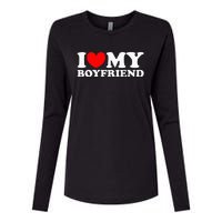 I Love My Boyfriend I Heart My Boyfriend Womens Cotton Relaxed Long Sleeve T-Shirt