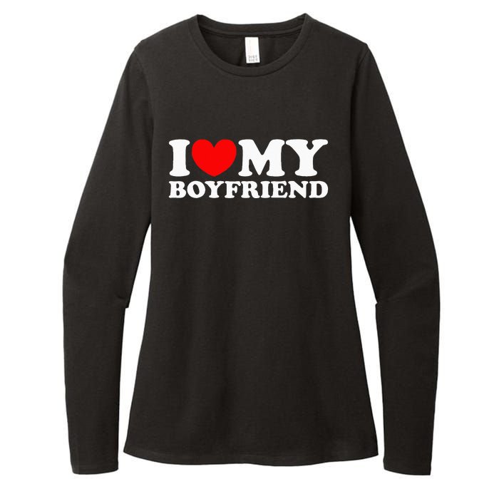 I Love My Boyfriend I Heart My Boyfriend Womens CVC Long Sleeve Shirt