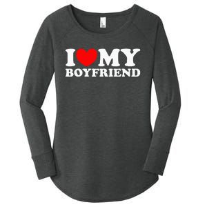 I Love My Boyfriend I Heart My Boyfriend Women's Perfect Tri Tunic Long Sleeve Shirt