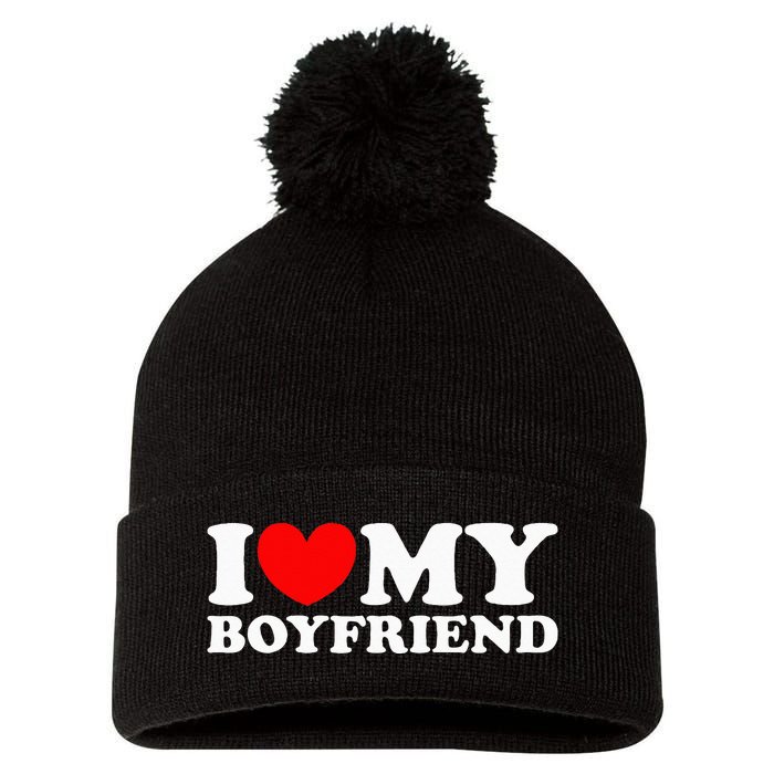 I Love My Boyfriend I Heart My Boyfriend Pom Pom 12in Knit Beanie