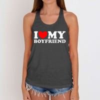 I Love My Boyfriend I Heart My Boyfriend Women's Knotted Racerback Tank