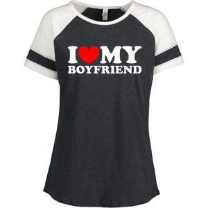 I Love My Boyfriend I Heart My Boyfriend Enza Ladies Jersey Colorblock Tee