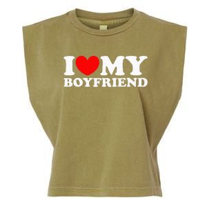 I Love My Boyfriend I Heart My Boyfriend Garment-Dyed Women's Muscle Tee