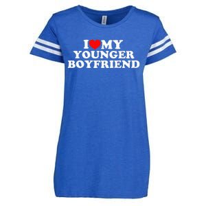 I Love My Younger Boyfriend Enza Ladies Jersey Football T-Shirt