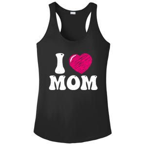 I Love My Mom Valentine's Day Mother's Day For Mother Mommy Gift Ladies PosiCharge Competitor Racerback Tank