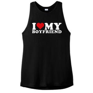 I Love My Boyfriend Bf I Heart My Boyfriend BF Ladies PosiCharge Tri-Blend Wicking Tank