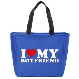 I Love My Boyfriend Bf I Heart My Boyfriend BF Zip Tote Bag