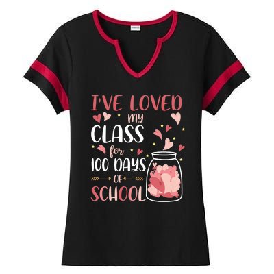 I've Loved My Class For 100 Days Of School Valentines Ladies Halftime Notch Neck Tee