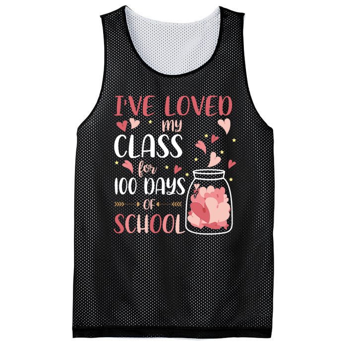 I've Loved My Class For 100 Days Of School Valentines Mesh Reversible Basketball Jersey Tank