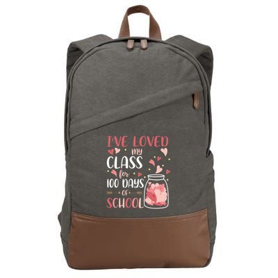 I've Loved My Class For 100 Days Of School Valentines Cotton Canvas Backpack