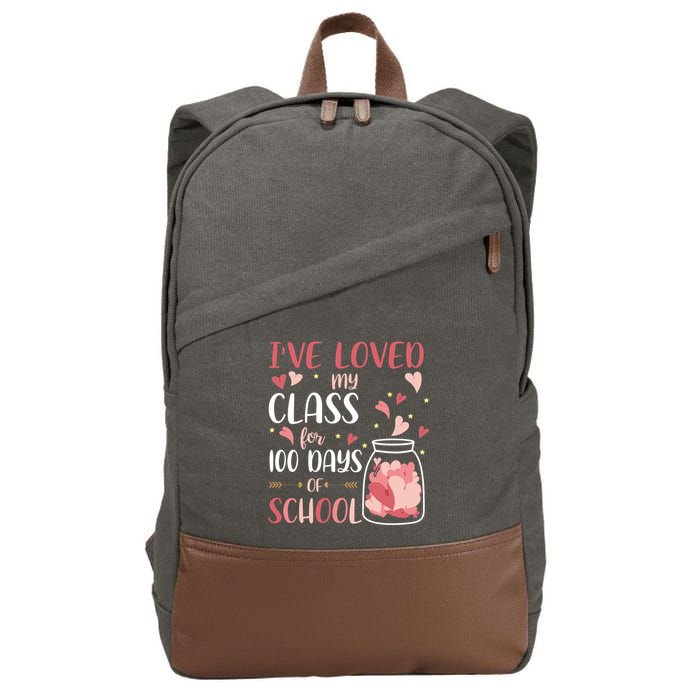 I've Loved My Class For 100 Days Of School Valentines Cotton Canvas Backpack