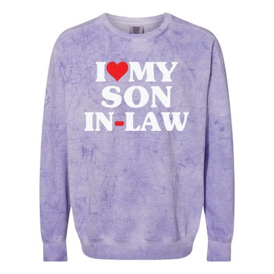 I Love My Son In Law Heart Funny Colorblast Crewneck Sweatshirt