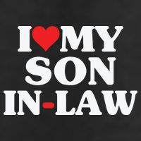 I Love My Son In Law Heart Funny 7 Panel Mesh Trucker Snapback Hat