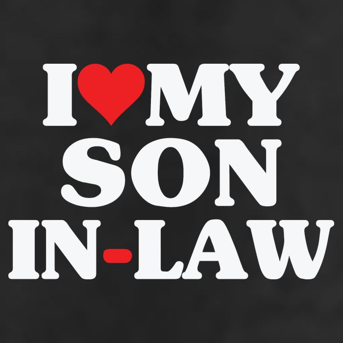 I Love My Son In Law Heart Funny 7 Panel Mesh Trucker Snapback Hat