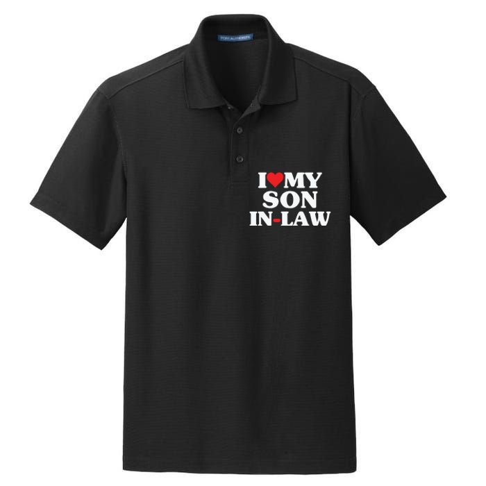 I Love My Son In Law Heart Funny Dry Zone Grid Polo