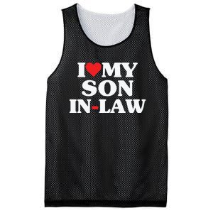 I Love My Son In Law Heart Funny Mesh Reversible Basketball Jersey Tank