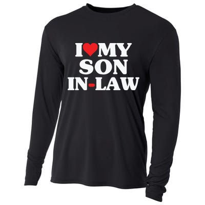 I Love My Son In Law Heart Funny Cooling Performance Long Sleeve Crew