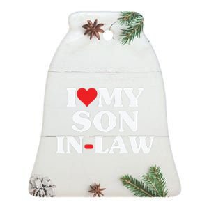 I Love My Son In Law Heart Funny Ceramic Bell Ornament