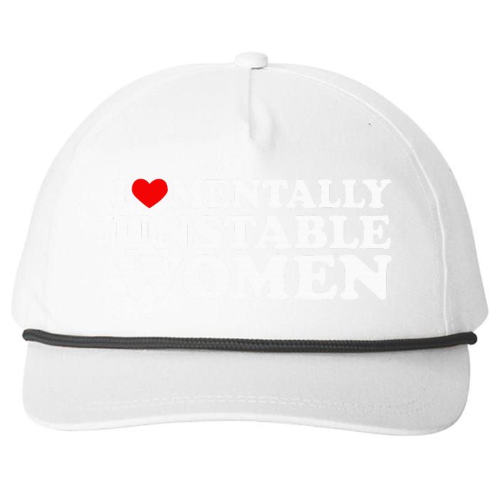 I Love Mentally Unstable Women I Heart Unstable Women Snapback Five-Panel Rope Hat