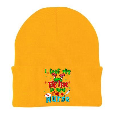 I Lost My Elf Hat So Now Im A Nurse Funny Christmas Elf Funny Gift Knit Cap Winter Beanie