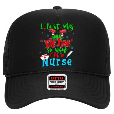 I Lost My Elf Hat So Now Im A Nurse Funny Christmas Elf Funny Gift Trucker Hat