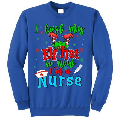 I Lost My Elf Hat So Now Im A Nurse Funny Christmas Elf Funny Gift Sweatshirt