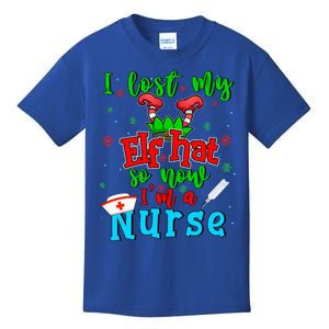 I Lost My Elf Hat So Now Im A Nurse Funny Christmas Elf Funny Gift Kids T-Shirt