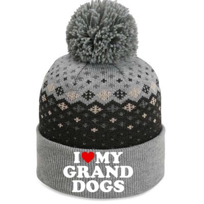 I Love My Grand Dogs Gift Red Heart Great Gift The Baniff Cuffed Pom Beanie