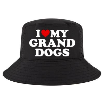 I Love My Grand Dogs Gift Red Heart Great Gift Cool Comfort Performance Bucket Hat