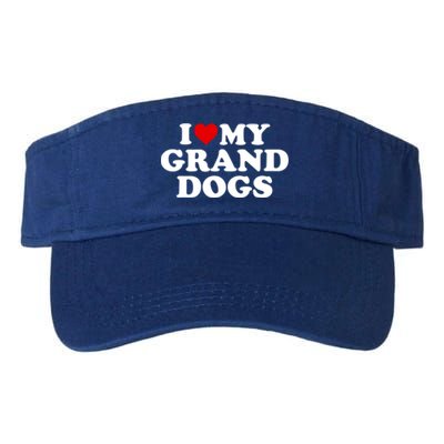 I Love My Grand Dogs Gift Red Heart Great Gift Valucap Bio-Washed Visor