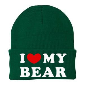 I Love My Bear I Heart My Bear Knit Cap Winter Beanie