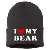 I Love My Bear I Heart My Bear Sustainable Knit Beanie