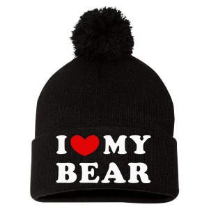 I Love My Bear I Heart My Bear Pom Pom 12in Knit Beanie