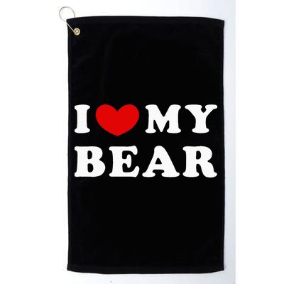 I Love My Bear I Heart My Bear Golf Towel