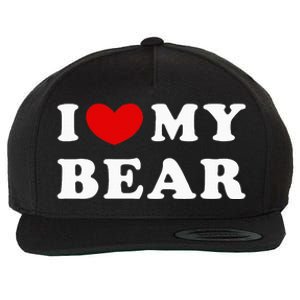 I Love My Bear I Heart My Bear Wool Snapback Cap