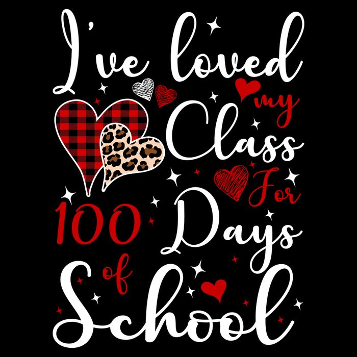 I've Loved My Class For 100 Days Of School Valentine Hearts Sustainable Beanie