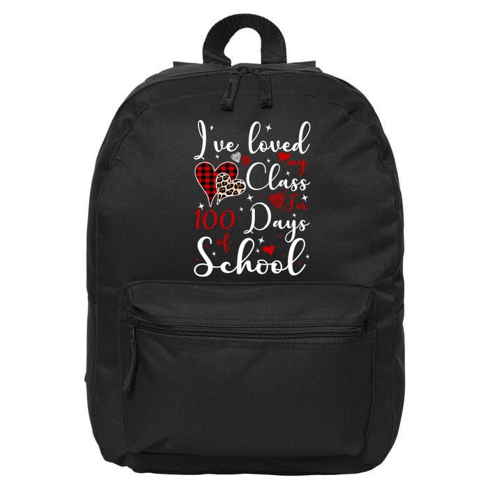 I've Loved My Class For 100 Days Of School Valentine Hearts 16 in Basic Backpack