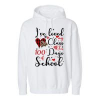 I've Loved My Class For 100 Days Of School Valentine Hearts Garment-Dyed Fleece Hoodie