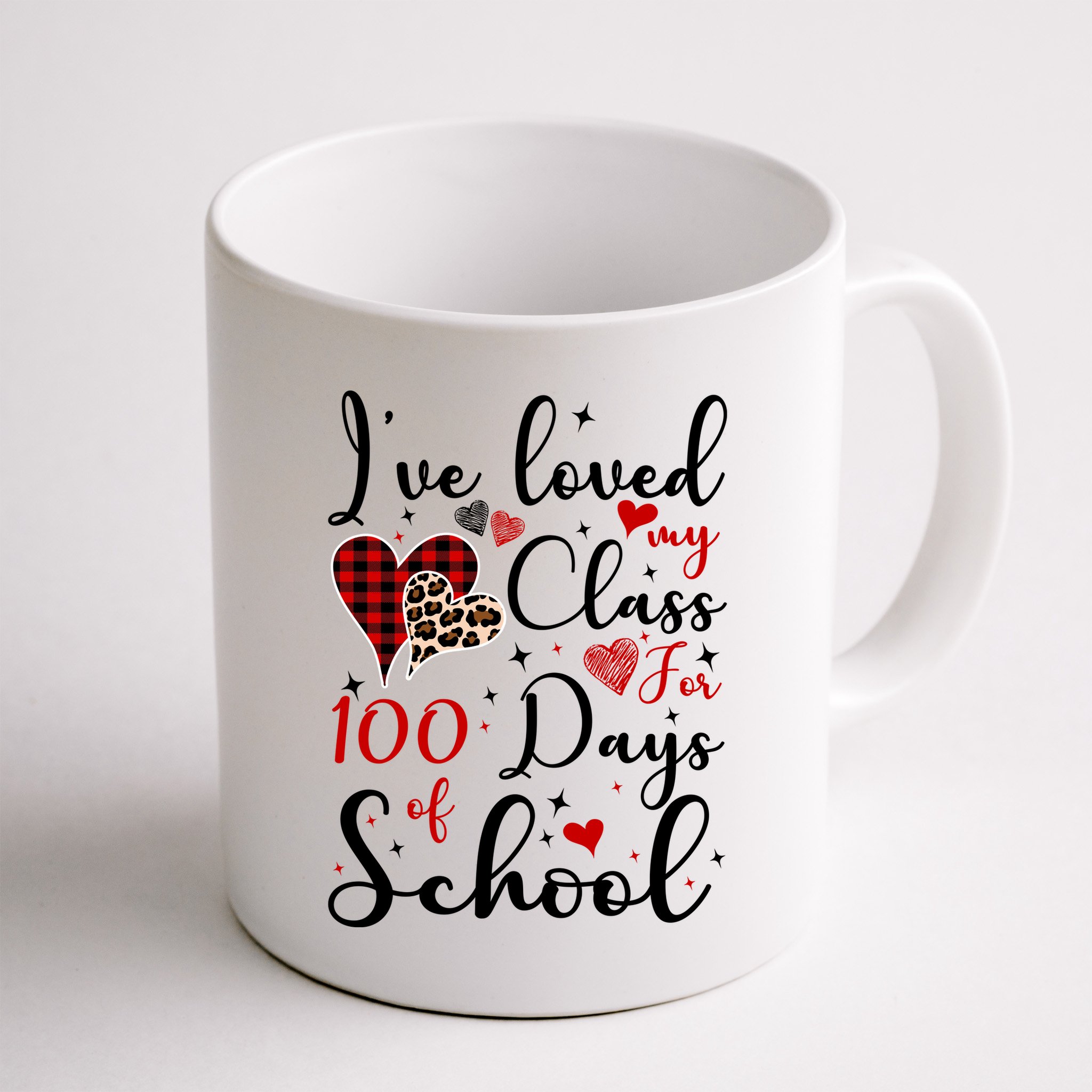 I've Loved My Class For 100 Days Of School Valentine Hearts Mug