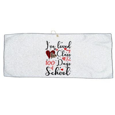 I've Loved My Class For 100 Days Of School Valentine Hearts Large Microfiber Waffle Golf Towel