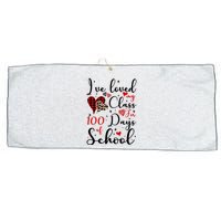 I've Loved My Class For 100 Days Of School Valentine Hearts Large Microfiber Waffle Golf Towel
